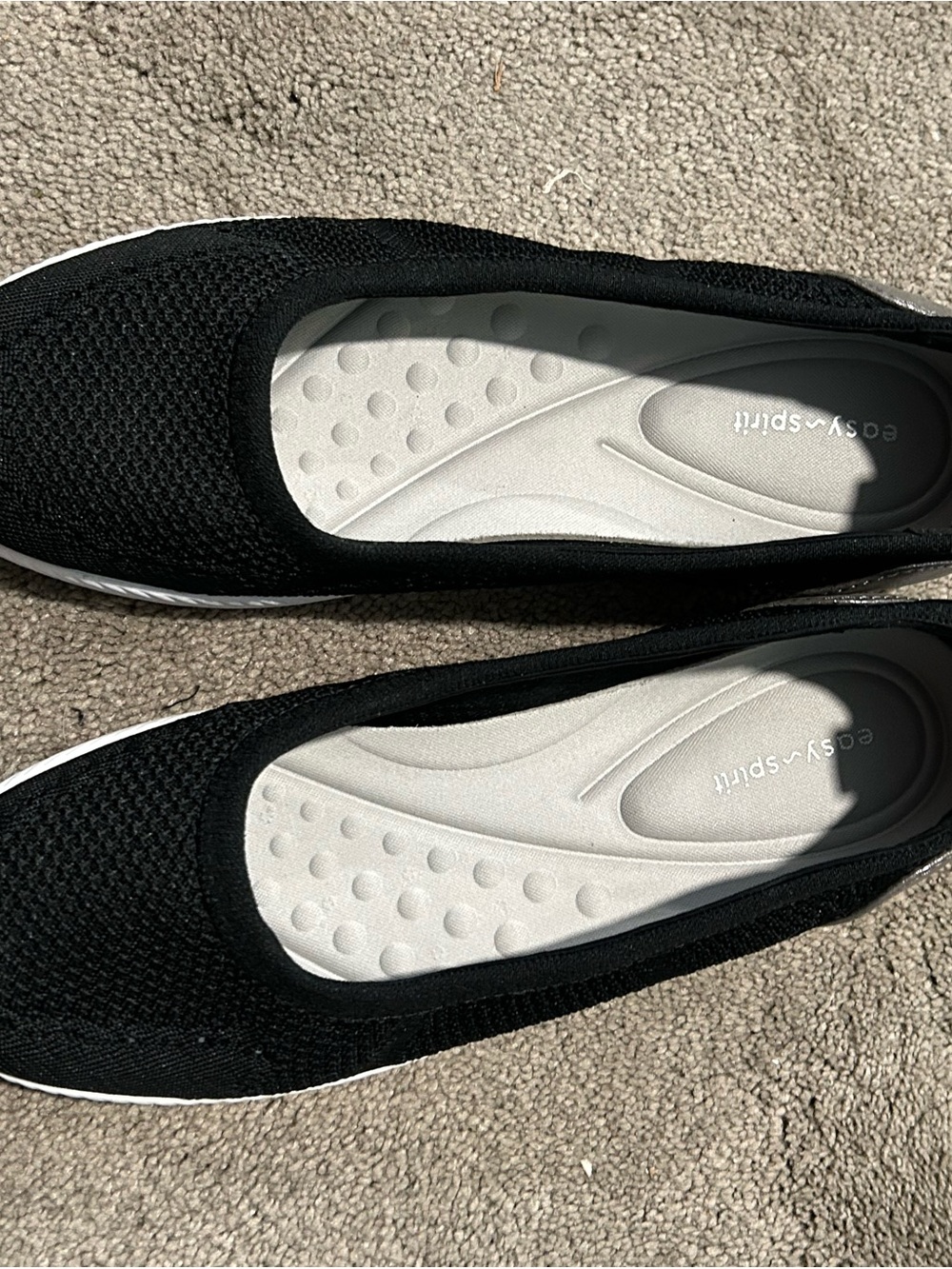 Easy Spirit Black Knit Slip-On Comfort Flats